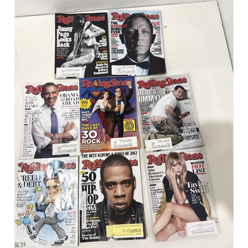 Rolling Stone Magazine Lot of 8 Jay Z Taylor Swift Obama Jimmy Page Various